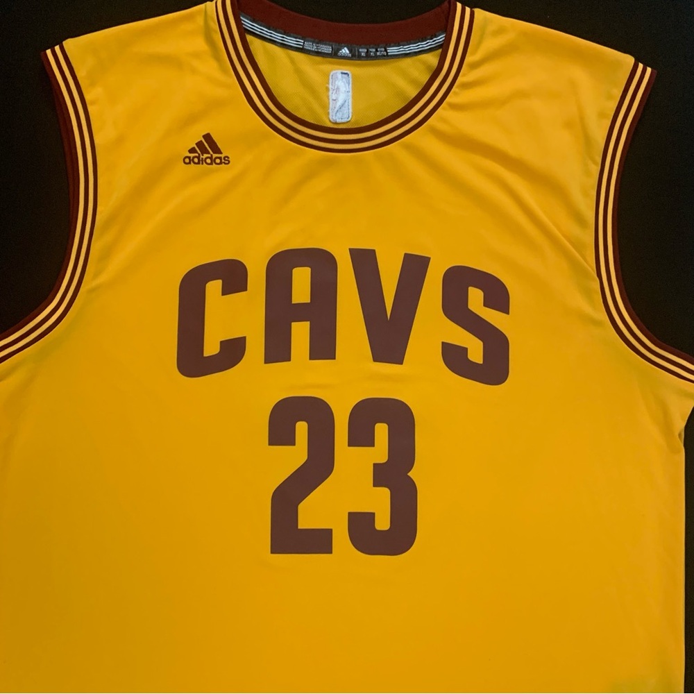 Adidas LeBron James Cleveland Cavaliers #23 Yellow Gold Alternate Jersey Mens XL